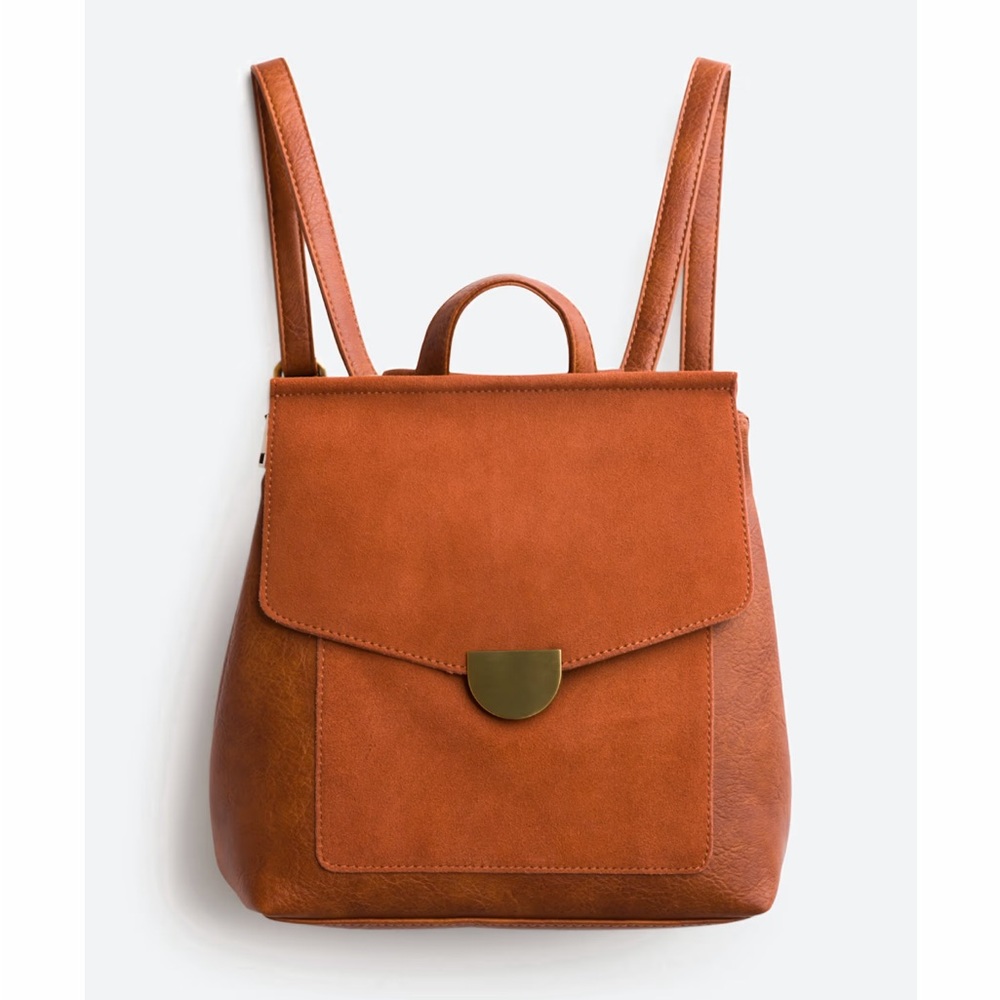Moda Luxe Suede Cognac Backpack